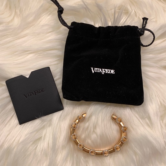 Vita Fede gold crystal bangle size m - Picture 1 of 6